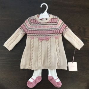Catherine Malandrino Baby Sweater Dress with Tights and Beret